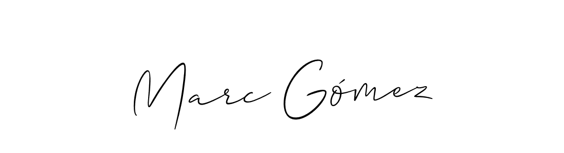 Make a beautiful signature design for name Marc Gómez. With this signature (Allison_Script) style, you can create a handwritten signature for free. Marc Gómez signature style 2 images and pictures png