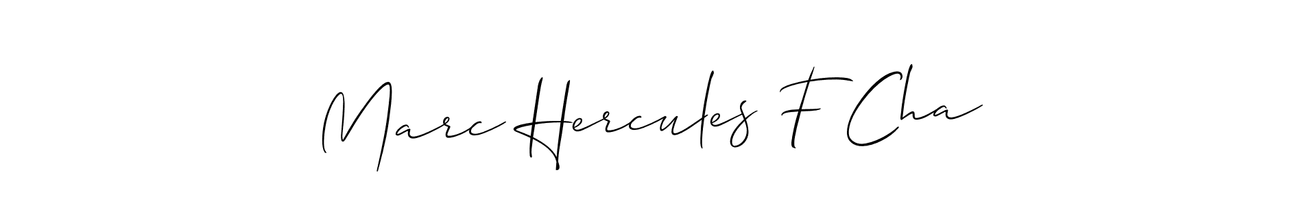 How to make Marc Hercules F Cha name signature. Use Allison_Script style for creating short signs online. This is the latest handwritten sign. Marc Hercules F Cha signature style 2 images and pictures png