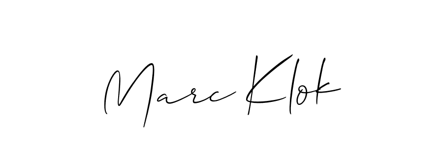 You should practise on your own different ways (Allison_Script) to write your name (Marc Klok) in signature. don't let someone else do it for you. Marc Klok signature style 2 images and pictures png