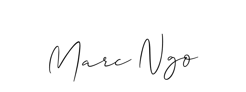 You should practise on your own different ways (Allison_Script) to write your name (Marc Ngo) in signature. don't let someone else do it for you. Marc Ngo signature style 2 images and pictures png