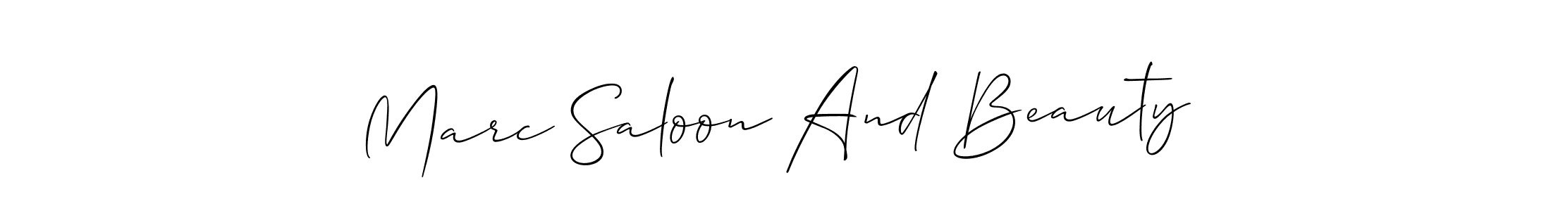 How to make Marc Saloon And Beauty signature? Allison_Script is a professional autograph style. Create handwritten signature for Marc Saloon And Beauty name. Marc Saloon And Beauty signature style 2 images and pictures png