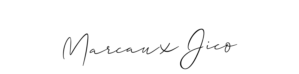 How to make Marcaux Jico name signature. Use Allison_Script style for creating short signs online. This is the latest handwritten sign. Marcaux Jico signature style 2 images and pictures png