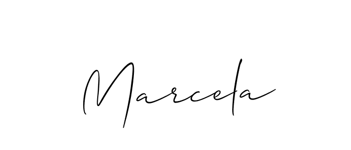 How to make Marcela signature? Allison_Script is a professional autograph style. Create handwritten signature for Marcela name. Marcela signature style 2 images and pictures png