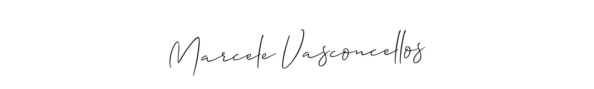How to make Marcele Vasconcellos name signature. Use Allison_Script style for creating short signs online. This is the latest handwritten sign. Marcele Vasconcellos signature style 2 images and pictures png