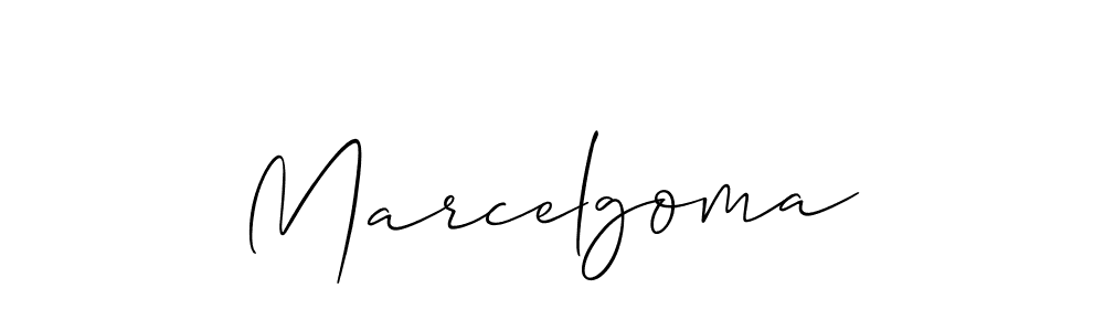 Design your own signature with our free online signature maker. With this signature software, you can create a handwritten (Allison_Script) signature for name Marcelgoma. Marcelgoma signature style 2 images and pictures png