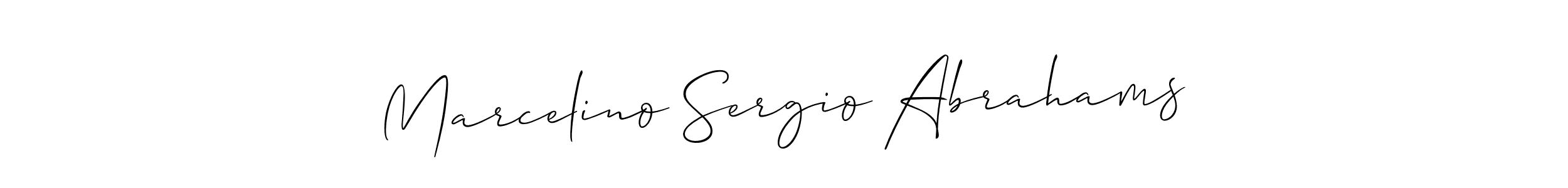 Allison_Script is a professional signature style that is perfect for those who want to add a touch of class to their signature. It is also a great choice for those who want to make their signature more unique. Get Marcelino Sergio Abrahams name to fancy signature for free. Marcelino Sergio Abrahams signature style 2 images and pictures png