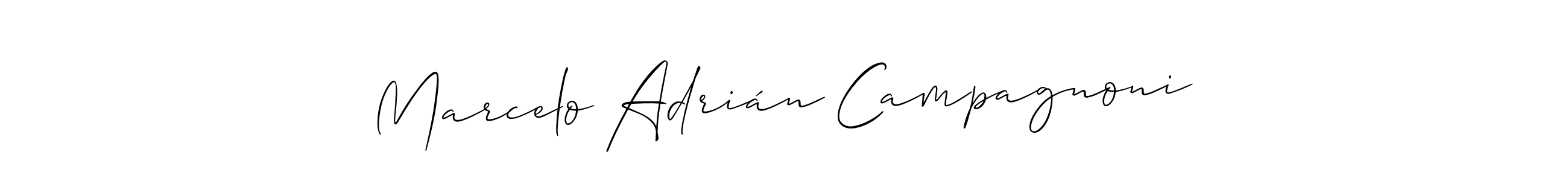 Make a beautiful signature design for name Marcelo Adrián Campagnoni. With this signature (Allison_Script) style, you can create a handwritten signature for free. Marcelo Adrián Campagnoni signature style 2 images and pictures png