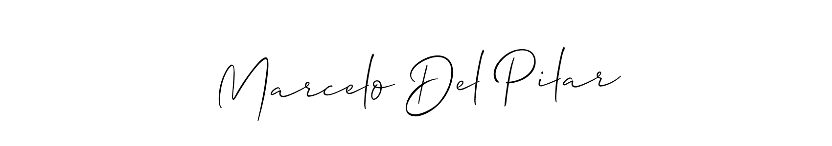 Make a short Marcelo Del Pilar signature style. Manage your documents anywhere anytime using Allison_Script. Create and add eSignatures, submit forms, share and send files easily. Marcelo Del Pilar signature style 2 images and pictures png
