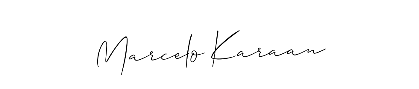 How to make Marcelo Karaan signature? Allison_Script is a professional autograph style. Create handwritten signature for Marcelo Karaan name. Marcelo Karaan signature style 2 images and pictures png