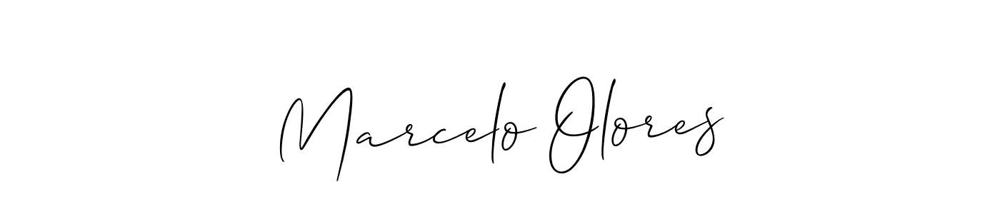 Marcelo Olores stylish signature style. Best Handwritten Sign (Allison_Script) for my name. Handwritten Signature Collection Ideas for my name Marcelo Olores. Marcelo Olores signature style 2 images and pictures png