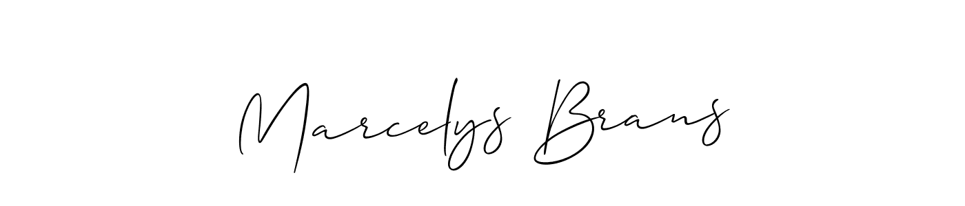 The best way (Allison_Script) to make a short signature is to pick only two or three words in your name. The name Marcelys Brans include a total of six letters. For converting this name. Marcelys Brans signature style 2 images and pictures png
