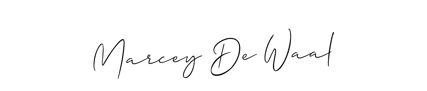 This is the best signature style for the Marcey De Waal name. Also you like these signature font (Allison_Script). Mix name signature. Marcey De Waal signature style 2 images and pictures png