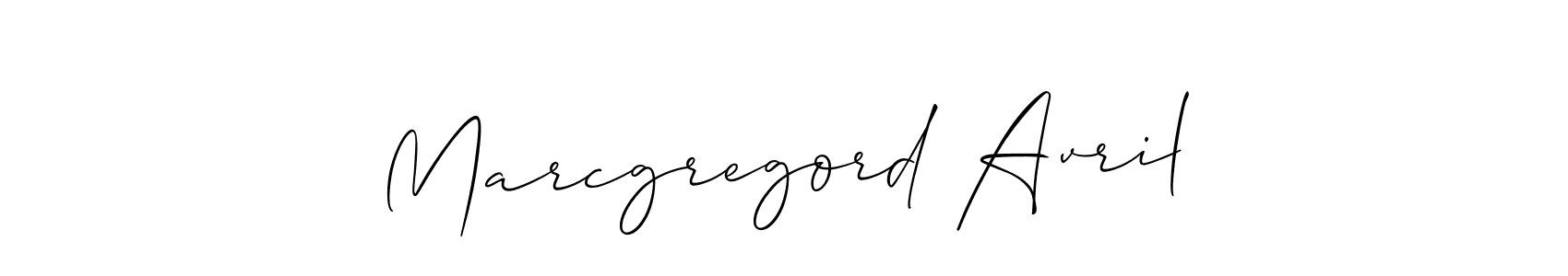 You should practise on your own different ways (Allison_Script) to write your name (Marcgregord Avril) in signature. don't let someone else do it for you. Marcgregord Avril signature style 2 images and pictures png