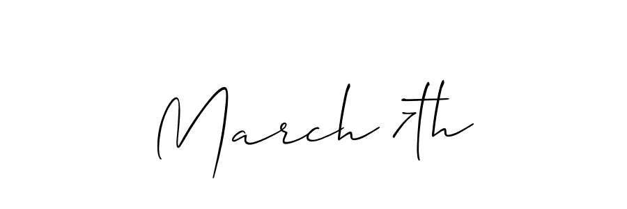 The best way (Allison_Script) to make a short signature is to pick only two or three words in your name. The name March 7th include a total of six letters. For converting this name. March 7th signature style 2 images and pictures png