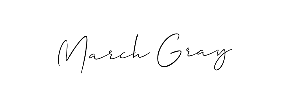 How to make March Gray signature? Allison_Script is a professional autograph style. Create handwritten signature for March Gray name. March Gray signature style 2 images and pictures png