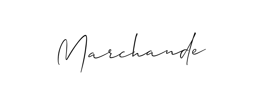 The best way (Allison_Script) to make a short signature is to pick only two or three words in your name. The name Marchande include a total of six letters. For converting this name. Marchande signature style 2 images and pictures png