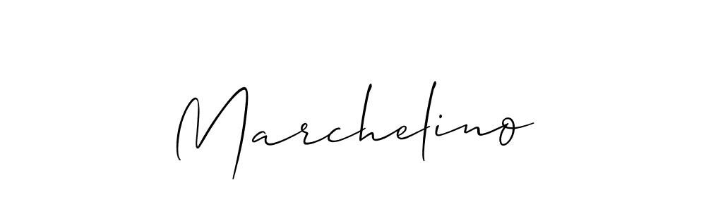 Create a beautiful signature design for name Marchelino. With this signature (Allison_Script) fonts, you can make a handwritten signature for free. Marchelino signature style 2 images and pictures png