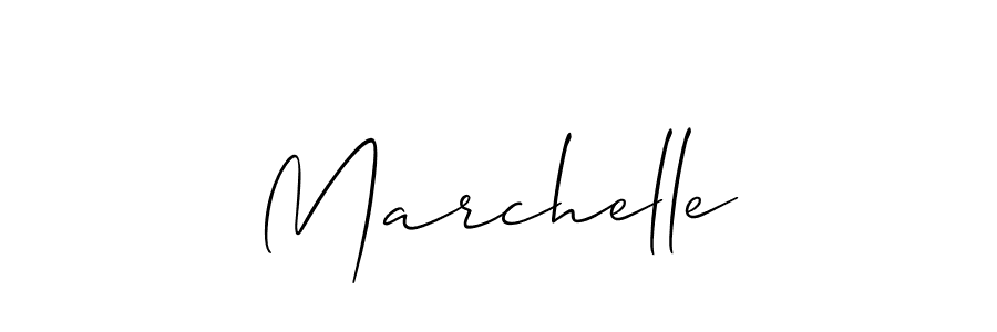How to make Marchelle name signature. Use Allison_Script style for creating short signs online. This is the latest handwritten sign. Marchelle signature style 2 images and pictures png