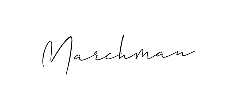 How to make Marchman signature? Allison_Script is a professional autograph style. Create handwritten signature for Marchman name. Marchman signature style 2 images and pictures png