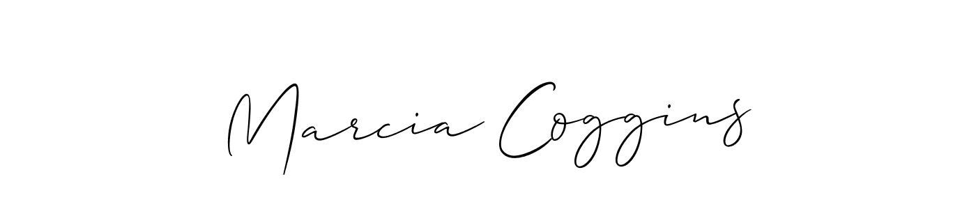 Make a short Marcia Coggins signature style. Manage your documents anywhere anytime using Allison_Script. Create and add eSignatures, submit forms, share and send files easily. Marcia Coggins signature style 2 images and pictures png