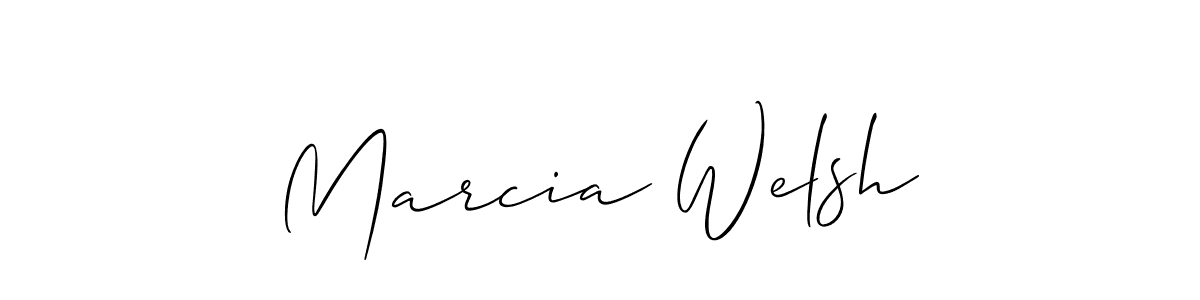 How to make Marcia Welsh name signature. Use Allison_Script style for creating short signs online. This is the latest handwritten sign. Marcia Welsh signature style 2 images and pictures png