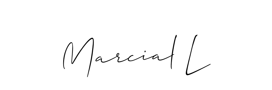 It looks lik you need a new signature style for name Marcial L. Design unique handwritten (Allison_Script) signature with our free signature maker in just a few clicks. Marcial L signature style 2 images and pictures png