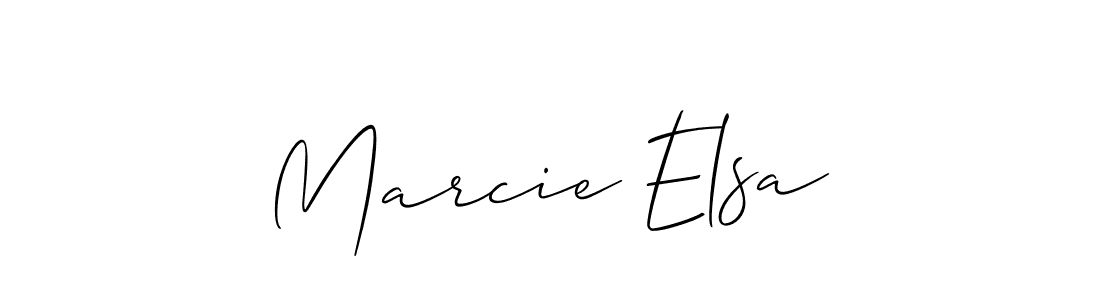 The best way (Allison_Script) to make a short signature is to pick only two or three words in your name. The name Marcie Elsa include a total of six letters. For converting this name. Marcie Elsa signature style 2 images and pictures png