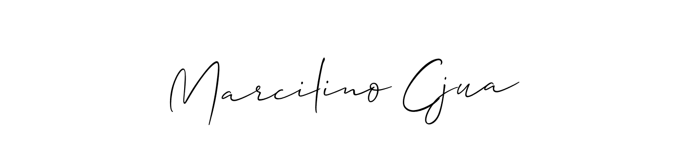 It looks lik you need a new signature style for name Marcilino Cjua. Design unique handwritten (Allison_Script) signature with our free signature maker in just a few clicks. Marcilino Cjua signature style 2 images and pictures png