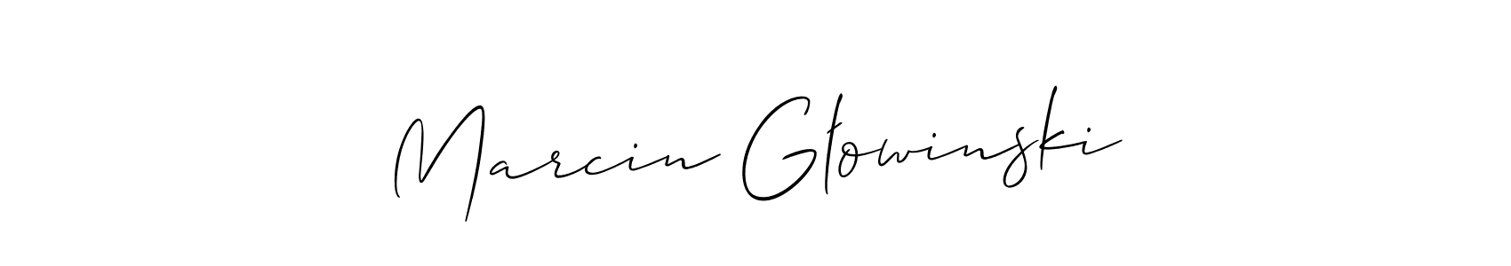 The best way (Allison_Script) to make a short signature is to pick only two or three words in your name. The name Marcin Głowinski include a total of six letters. For converting this name. Marcin Głowinski signature style 2 images and pictures png