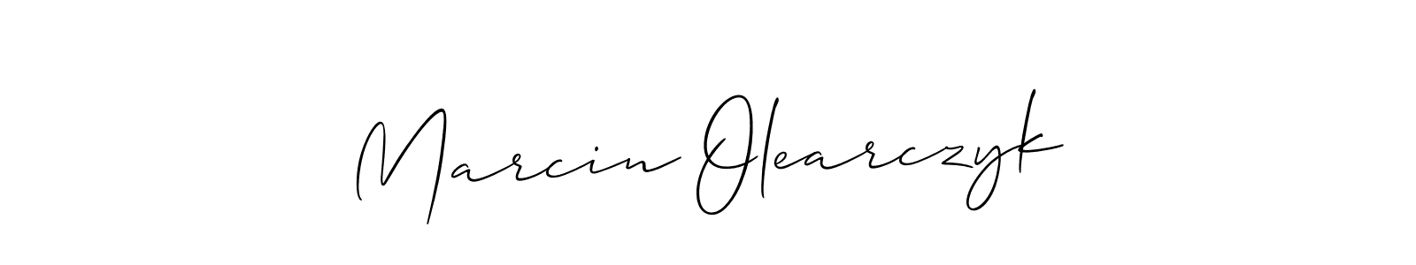 The best way (Allison_Script) to make a short signature is to pick only two or three words in your name. The name Marcin Olearczyk include a total of six letters. For converting this name. Marcin Olearczyk signature style 2 images and pictures png