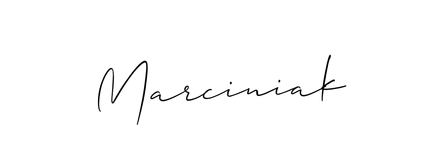 Use a signature maker to create a handwritten signature online. With this signature software, you can design (Allison_Script) your own signature for name Marciniak. Marciniak signature style 2 images and pictures png