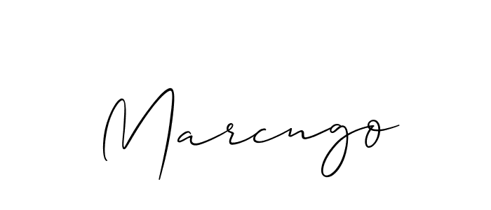Make a beautiful signature design for name Marcngo. With this signature (Allison_Script) style, you can create a handwritten signature for free. Marcngo signature style 2 images and pictures png
