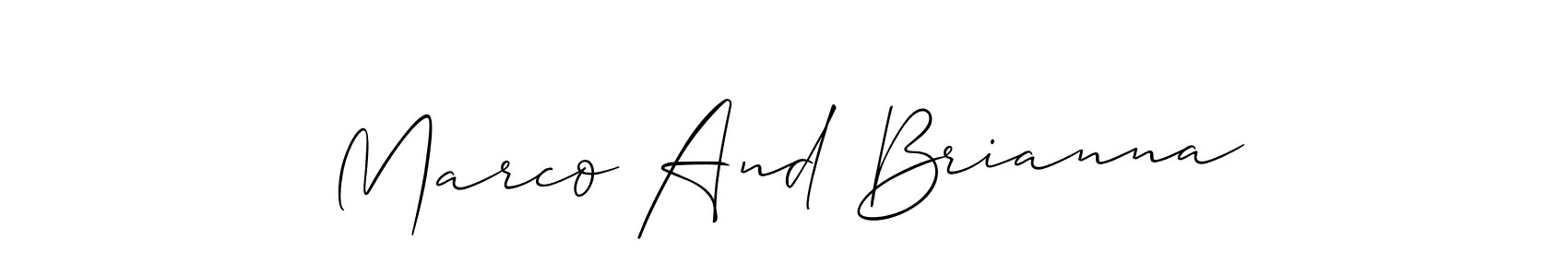 You should practise on your own different ways (Allison_Script) to write your name (Marco And Brianna) in signature. don't let someone else do it for you. Marco And Brianna signature style 2 images and pictures png