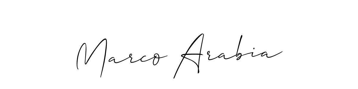 The best way (Allison_Script) to make a short signature is to pick only two or three words in your name. The name Marco Arabia include a total of six letters. For converting this name. Marco Arabia signature style 2 images and pictures png