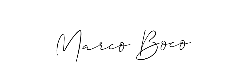 How to make Marco Boco signature? Allison_Script is a professional autograph style. Create handwritten signature for Marco Boco name. Marco Boco signature style 2 images and pictures png
