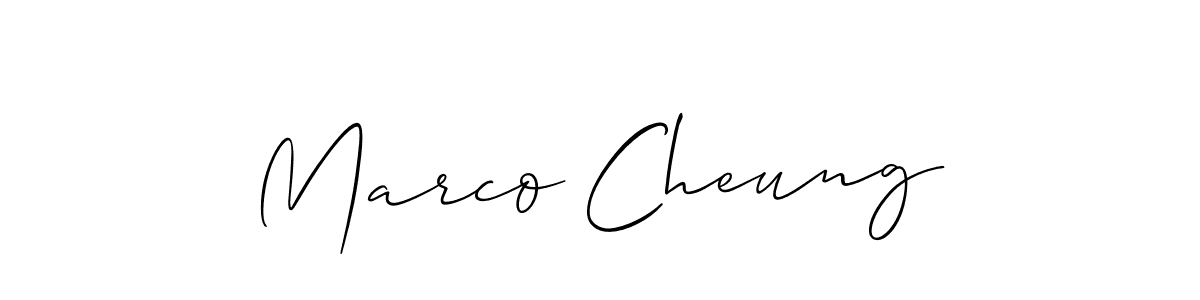 You should practise on your own different ways (Allison_Script) to write your name (Marco Cheung) in signature. don't let someone else do it for you. Marco Cheung signature style 2 images and pictures png