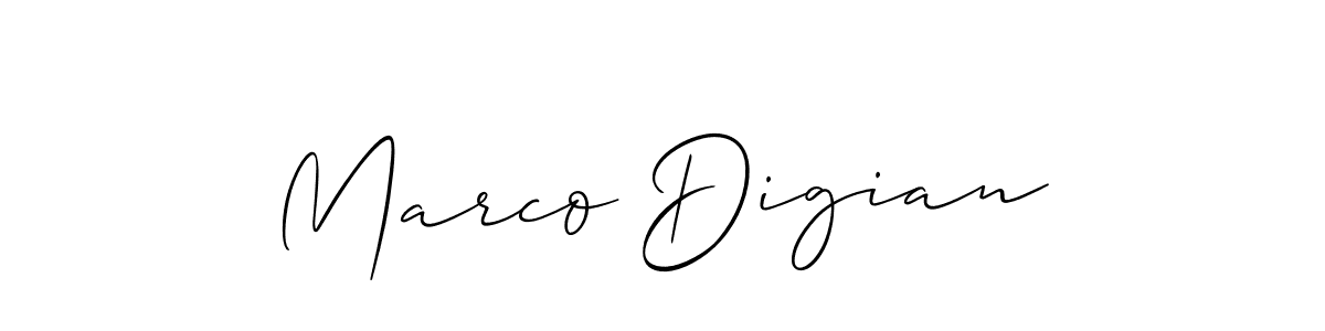 How to make Marco Digian signature? Allison_Script is a professional autograph style. Create handwritten signature for Marco Digian name. Marco Digian signature style 2 images and pictures png
