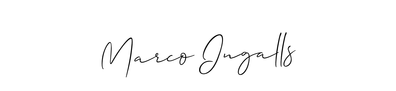 How to make Marco Ingalls name signature. Use Allison_Script style for creating short signs online. This is the latest handwritten sign. Marco Ingalls signature style 2 images and pictures png