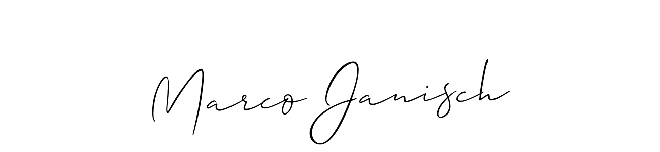 You should practise on your own different ways (Allison_Script) to write your name (Marco Janisch) in signature. don't let someone else do it for you. Marco Janisch signature style 2 images and pictures png