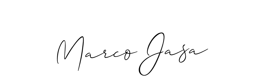 Marco Jasa stylish signature style. Best Handwritten Sign (Allison_Script) for my name. Handwritten Signature Collection Ideas for my name Marco Jasa. Marco Jasa signature style 2 images and pictures png