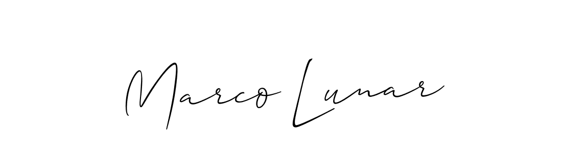 Design your own signature with our free online signature maker. With this signature software, you can create a handwritten (Allison_Script) signature for name Marco Lunar. Marco Lunar signature style 2 images and pictures png