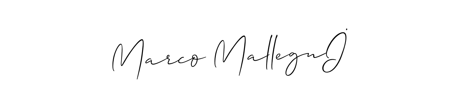 How to make Marco Mallegnİ signature? Allison_Script is a professional autograph style. Create handwritten signature for Marco Mallegnİ name. Marco Mallegnİ signature style 2 images and pictures png