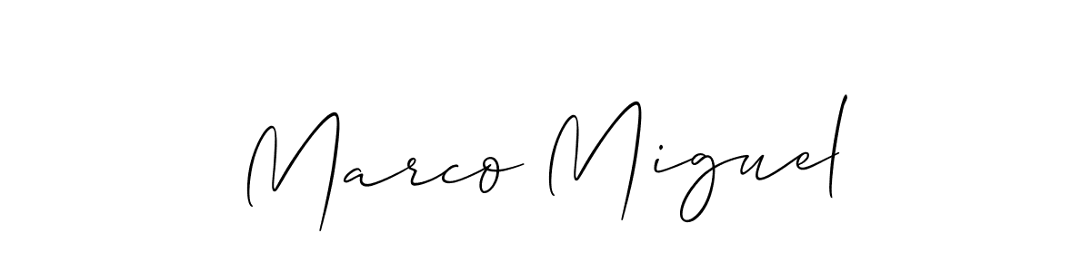 Marco Miguel stylish signature style. Best Handwritten Sign (Allison_Script) for my name. Handwritten Signature Collection Ideas for my name Marco Miguel. Marco Miguel signature style 2 images and pictures png