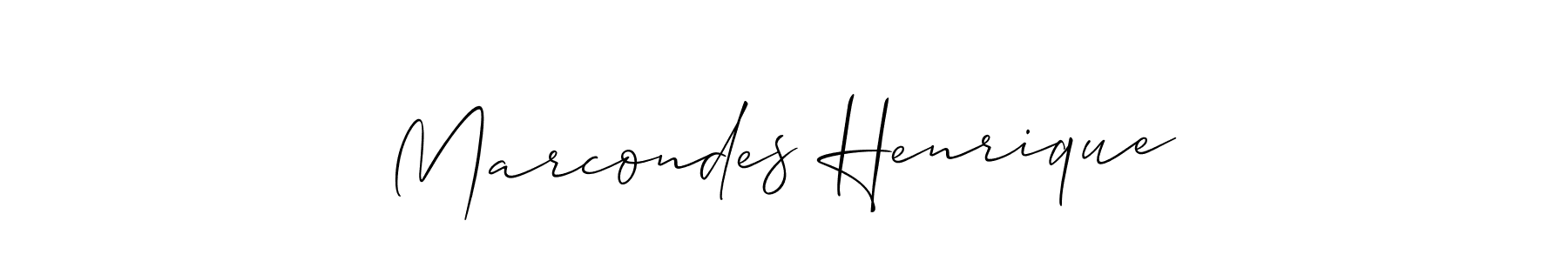 How to make Marcondes Henrique name signature. Use Allison_Script style for creating short signs online. This is the latest handwritten sign. Marcondes Henrique signature style 2 images and pictures png