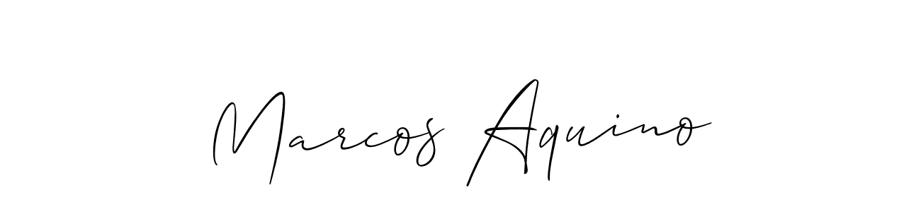 Make a beautiful signature design for name Marcos Aquino. With this signature (Allison_Script) style, you can create a handwritten signature for free. Marcos Aquino signature style 2 images and pictures png