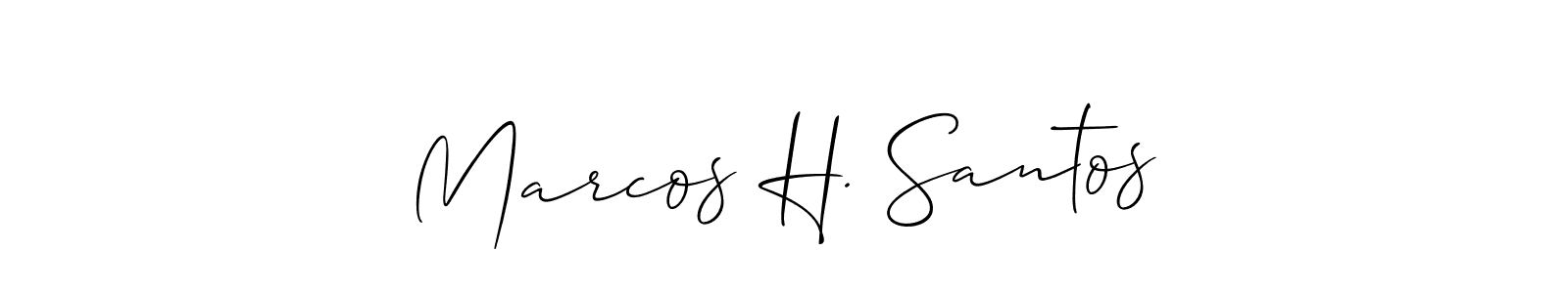 Use a signature maker to create a handwritten signature online. With this signature software, you can design (Allison_Script) your own signature for name Marcos H. Santos. Marcos H. Santos signature style 2 images and pictures png