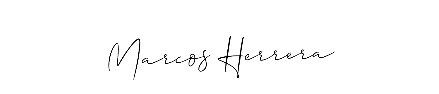 How to make Marcos Herrera name signature. Use Allison_Script style for creating short signs online. This is the latest handwritten sign. Marcos Herrera signature style 2 images and pictures png
