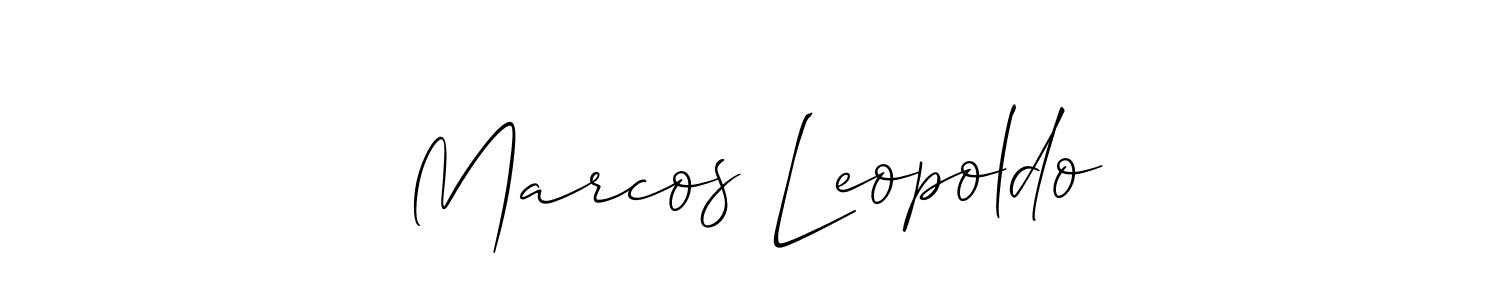 It looks lik you need a new signature style for name Marcos Leopoldo. Design unique handwritten (Allison_Script) signature with our free signature maker in just a few clicks. Marcos Leopoldo signature style 2 images and pictures png