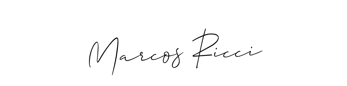 Make a beautiful signature design for name Marcos Ricci. With this signature (Allison_Script) style, you can create a handwritten signature for free. Marcos Ricci signature style 2 images and pictures png