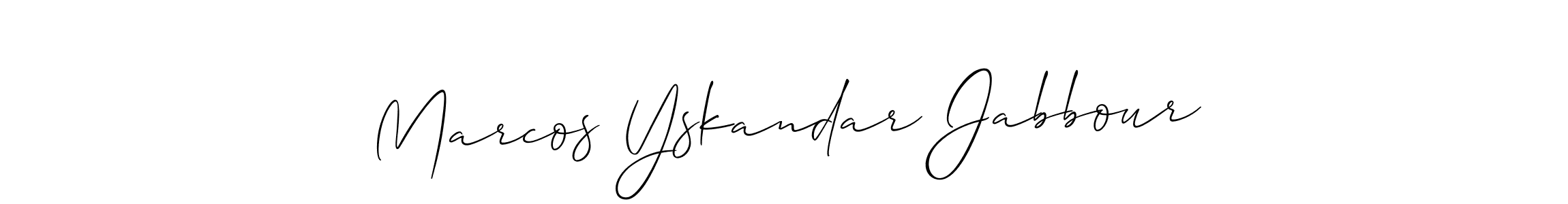 It looks lik you need a new signature style for name Marcos Yskandar Jabbour. Design unique handwritten (Allison_Script) signature with our free signature maker in just a few clicks. Marcos Yskandar Jabbour signature style 2 images and pictures png